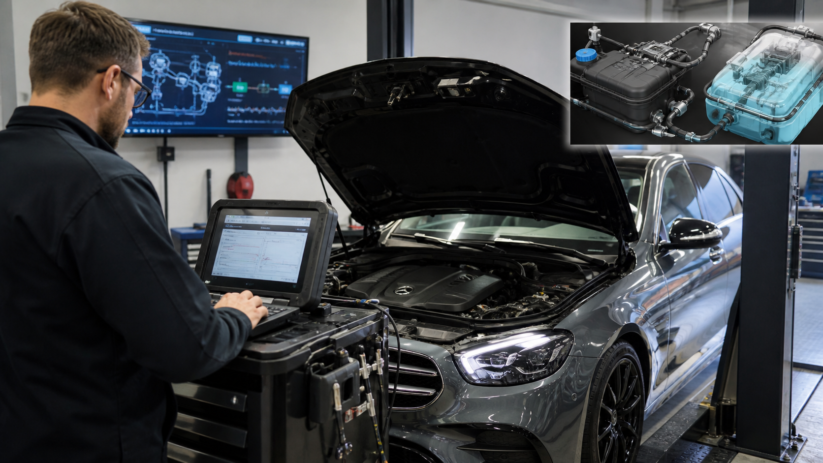Diagnostyka nowszego Mercedesa w warsztacie przy typowych usterkach mechanicznych i elektronicznych